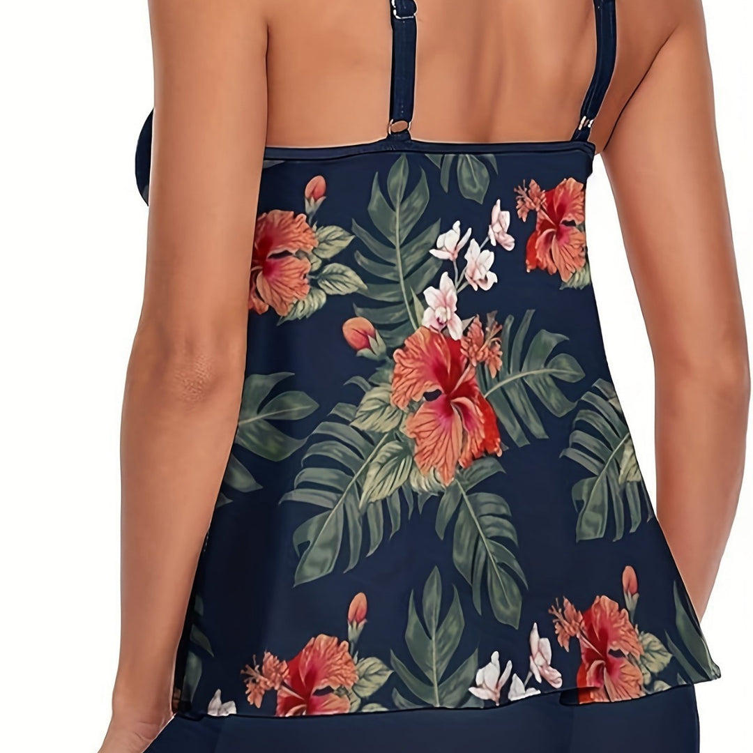 Damen Tankini mit floralem Design und lockerem Schnitt R&B