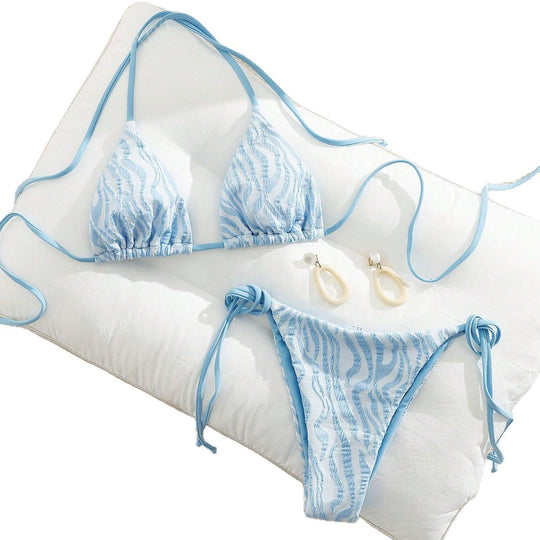 Damen Triangel-Bikini mit stilvollen Knotendetails R&B