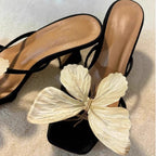 Damen elegante Slingback Sandalen mit künstlerischen Schmetterlingsverzierungen R&B