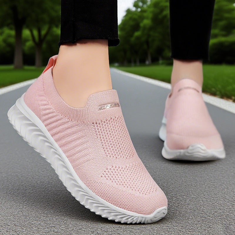 Damen Leichte Slip-On Freizeitschuhe mit atmungsaktivem Strickdesign R&B