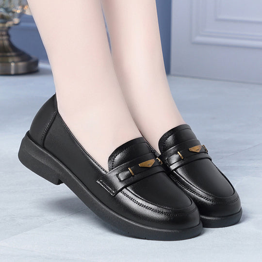 Damen Elegante Mokassins aus hochwertigem Leder mit modischem Riemen und komfortablem Fußbett R&B