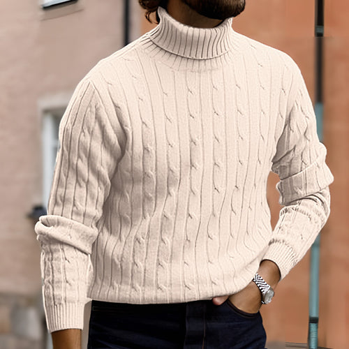 Herren modischer Rollkragenpullover aus feinem Strick R&B