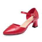 Damen Elegante Pumps mit modischem Riemchen und komfortablem Blockabsatz