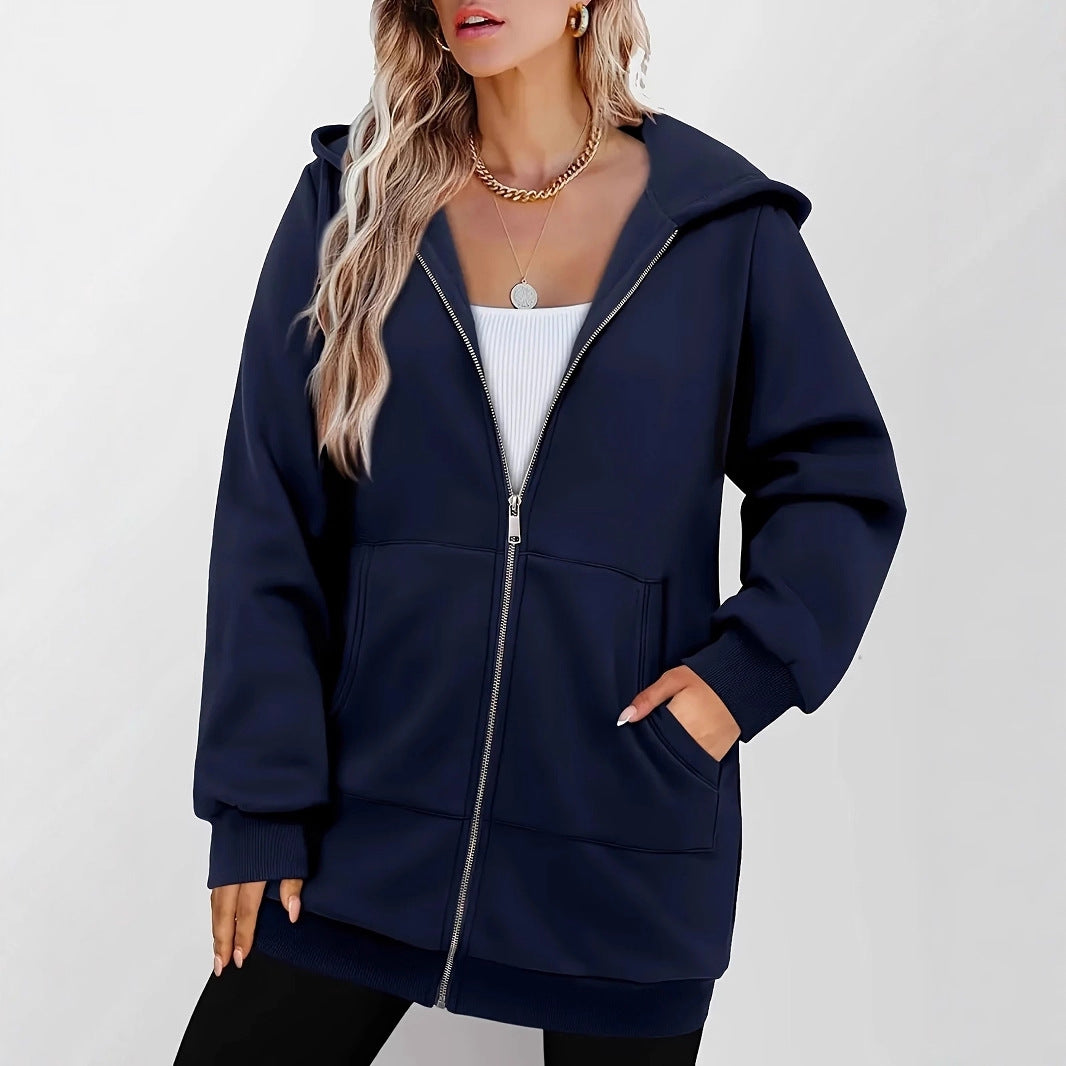 Damen Kapuzensweatjacke mit großzügigen Taschen von R&B