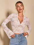 Damen Spitzenbluse mit romantischen Details R&B