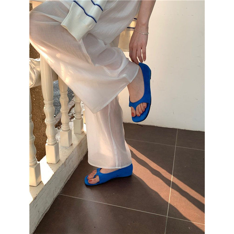 Damen flache Zehentrenner-Sandalen mit elegantem Design R&B