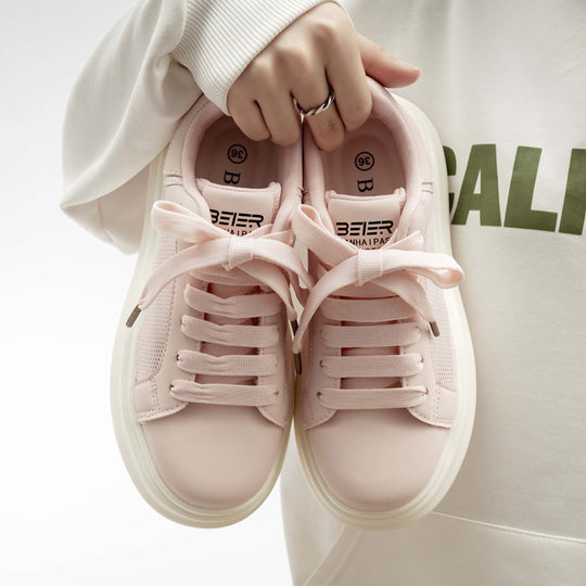 Damen Sportliche Plattform Sneakers mit atmungsaktivem Mesh-Obermaterial und rutschfester Sohle R&B