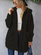 Damen Kuschelige Fleecejacke mit Kapuze und praktischen Taschen R&B