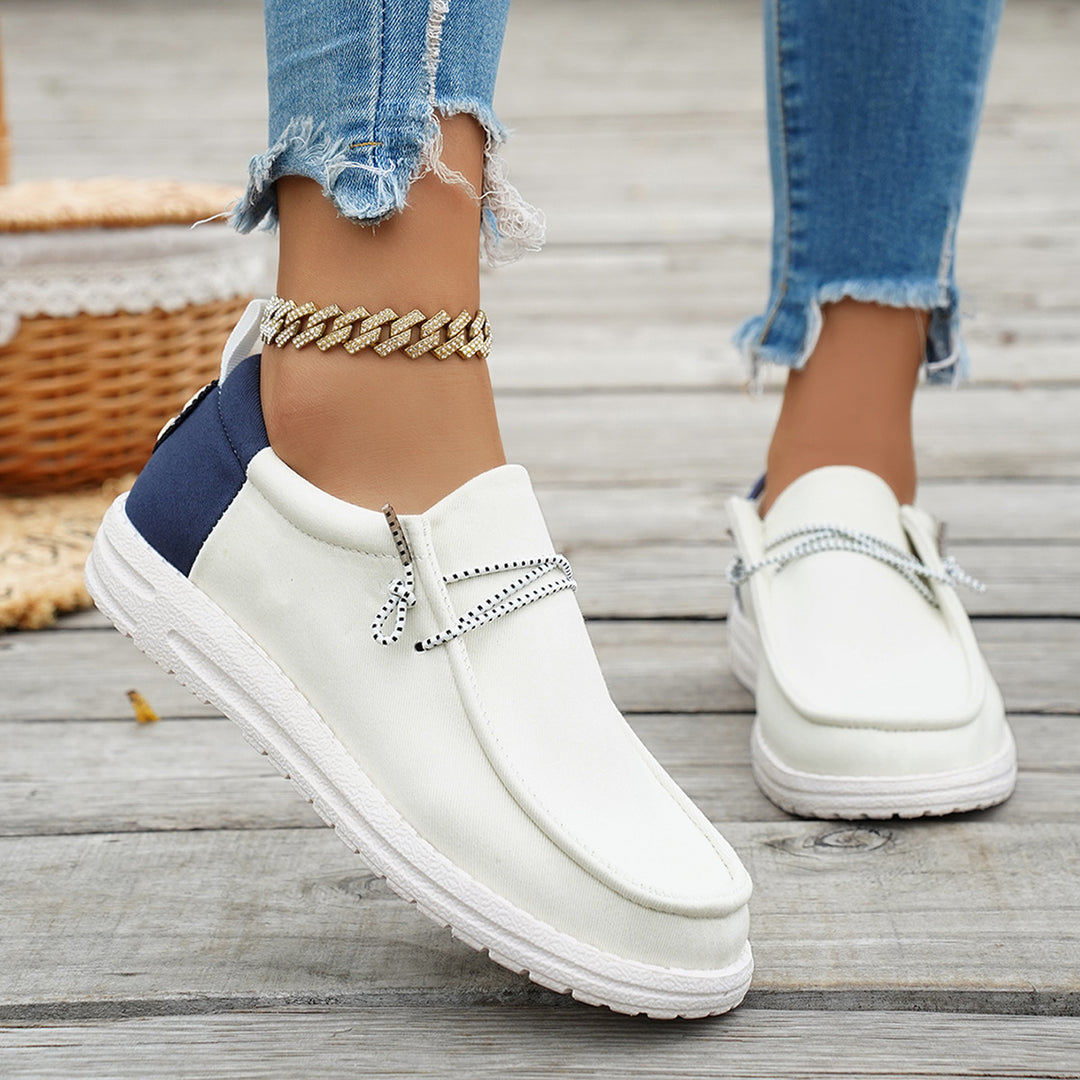 Damen Slip-On Sneakers mit modischem Schnürdesign R&B