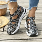 Damen Sportliche Freizeitschuhe mit floralem Design und rutschfester Sohle R&B