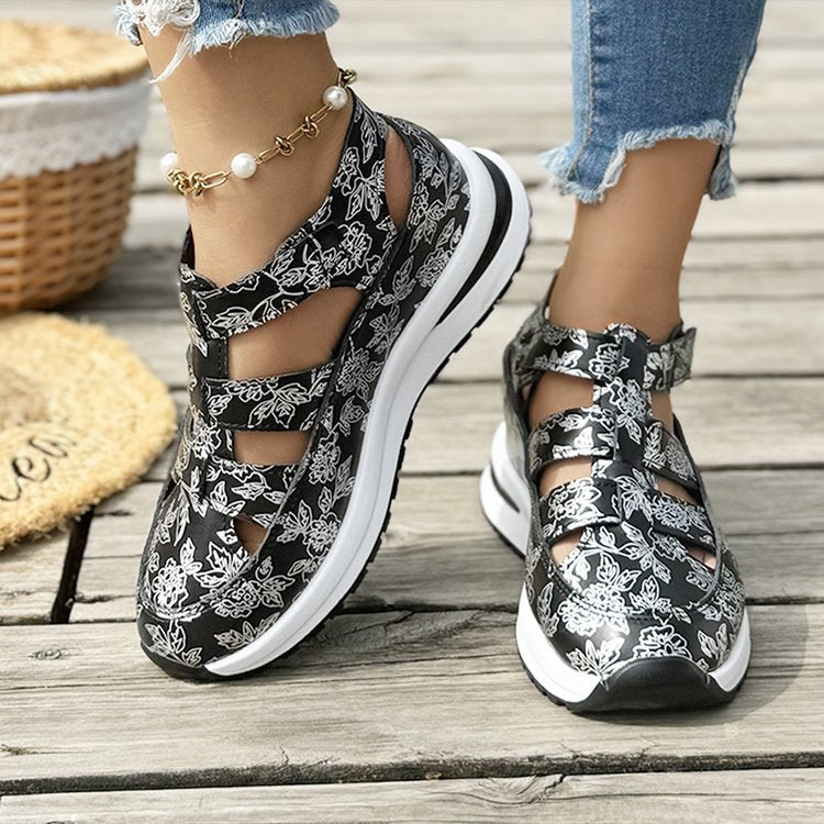 Damen Sportliche Freizeitschuhe mit floralem Design und rutschfester Sohle R&B