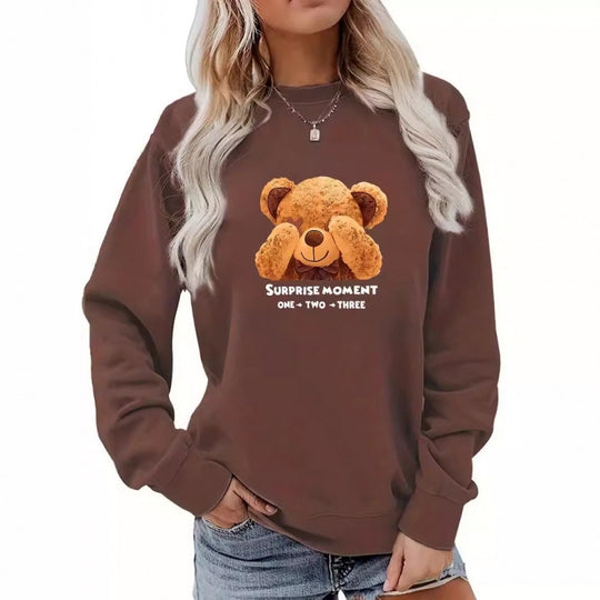 Damen Freizeitpullover mit süßem Bärenmotiv R&B