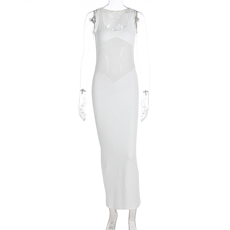 Damen Elegantes Maxikleid mit transparenten Einsätzen und figurbetontem Schnitt R&B