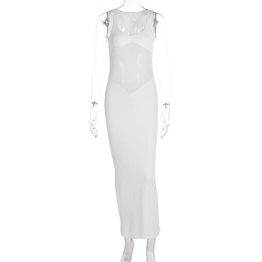 Damen Elegantes Maxikleid mit transparenten Einsätzen und figurbetontem Schnitt R&B