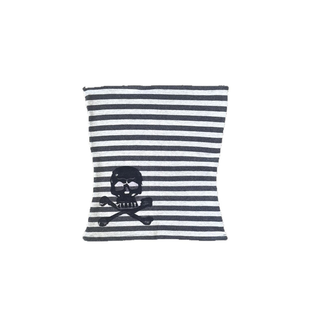Damen gestreifter Schal mit Totenkopf-Design R&B