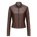 Damen Kunstlederjacke mit Reißverschlusstaschen
