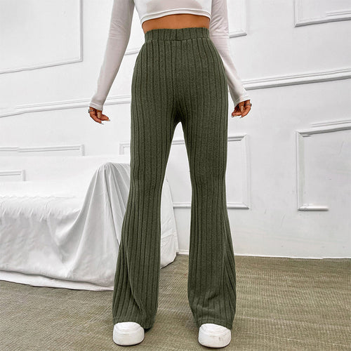 Damen lässige Flared-Hosen aus hochwertigen Strickmaterialien R&B