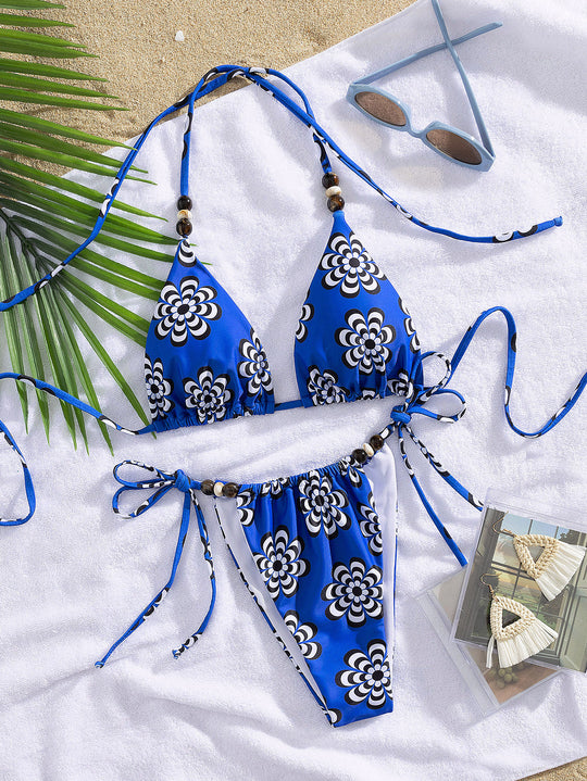 Damen Triangel-Bikini mit verspielten Bindebändern R&B