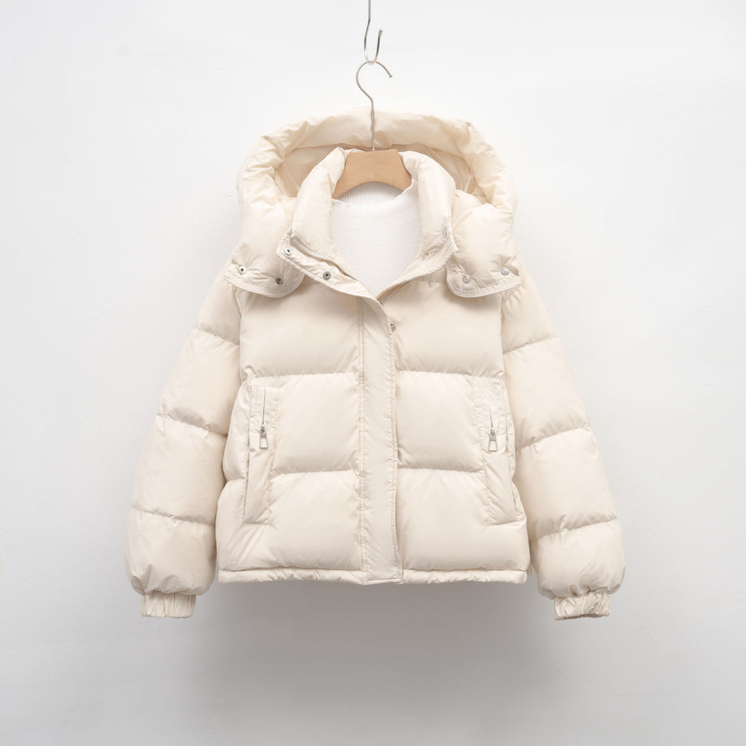 Damen Pufferjacke mit abnehmbarer Kapuze und voluminösem Schnitt R&B