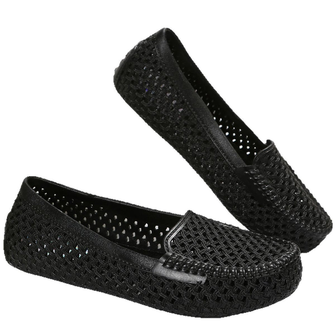 Damen geflochtene Slipper mit elastischem Einsatz R&B