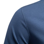 Herren Langarm-Henley-Shirt mit eleganten Druckknöpfen und bequemer Passform