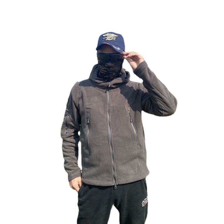 Herren Fleecejacke mit multifunktionalen Reißverschlusstaschen R&B