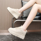Damen modische Plateau Sneakers mit dämpfender Laufsohle und atmungsaktivem Obermaterial R&B