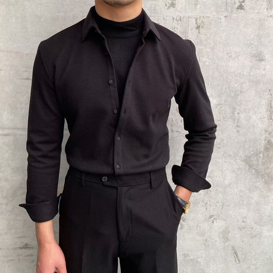 Herren Elegantes Langarmhemd R&B