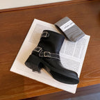 Damen Western-Stiefel mit elegantem Riemendesign und robustem Blockabsatz