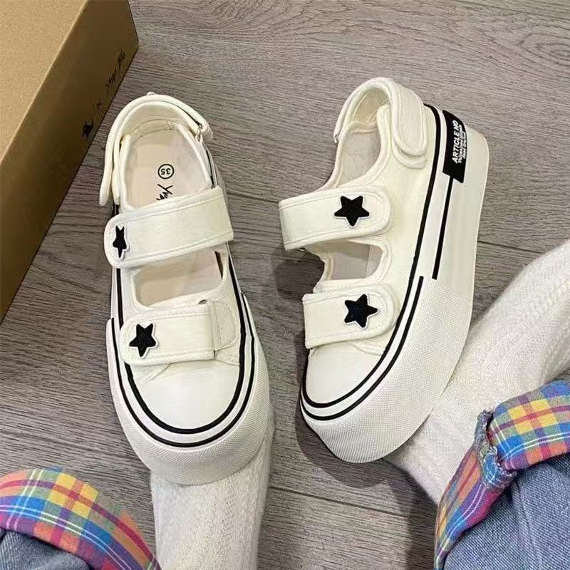 Damen Sneaker mit doppeltem Klettverschluss und verspielter Sternapplikation R&B