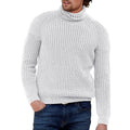 Herren Grobstrick Pullover mit hohem Kragen R&B