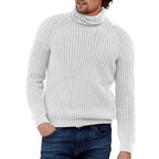 Herren Grobstrick Pullover mit hohem Kragen R&B