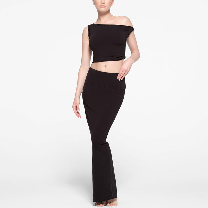 Damen Crop-Top und Maxi-Rock Set R&B