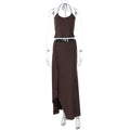 Damen Maxikleid mit asymmetrischem Saum und verstellbarem Träger R&B