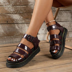 Damen Komfortable Riemchen-Sandalen mit verstellbarem Riemendesign und rutschfester Sohle R&B