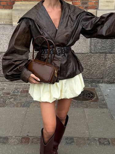 Damen Elegante jacke mit voluminösen Puffärmeln R&B