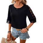 Damen Bluse mit Spitzenärmel R&B