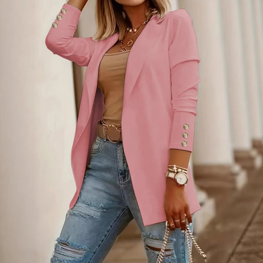 Damen Eleganter Blazer mit glamourösen Knöpfen und taillierter Passform R&B