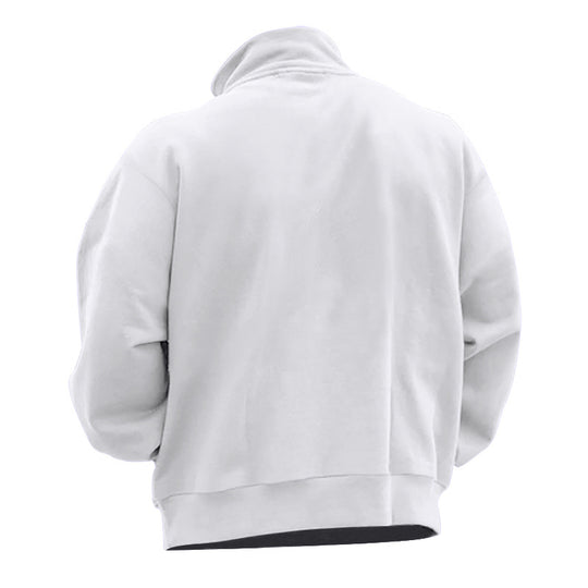 Herren Fleece-Hoodie mit modernem Reißverschluss und hohem Kragen R&B