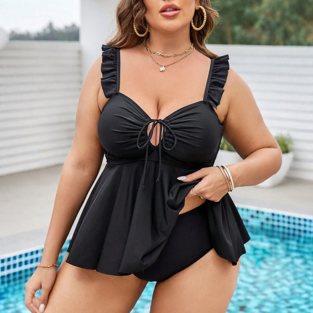 Damen Badeoberteil mit spielerischen Rüschendetails R&B