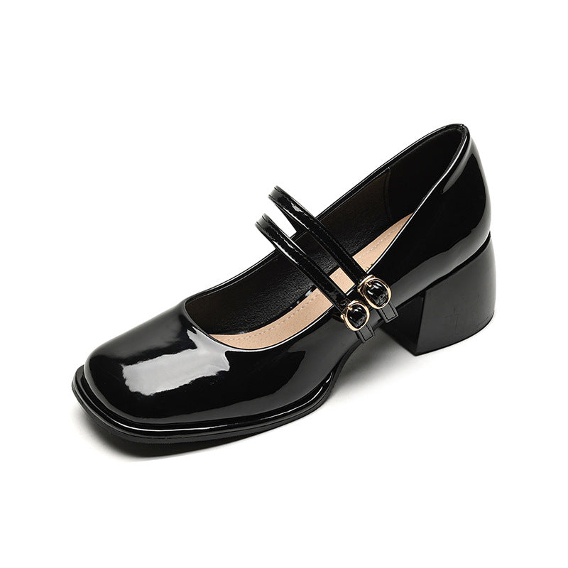Damen Plateau-Pumps mit dekorativem Doppelriemen R&B