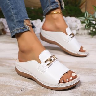 Damen Komfortable Clogs mit dekorativen Schnallen R&B