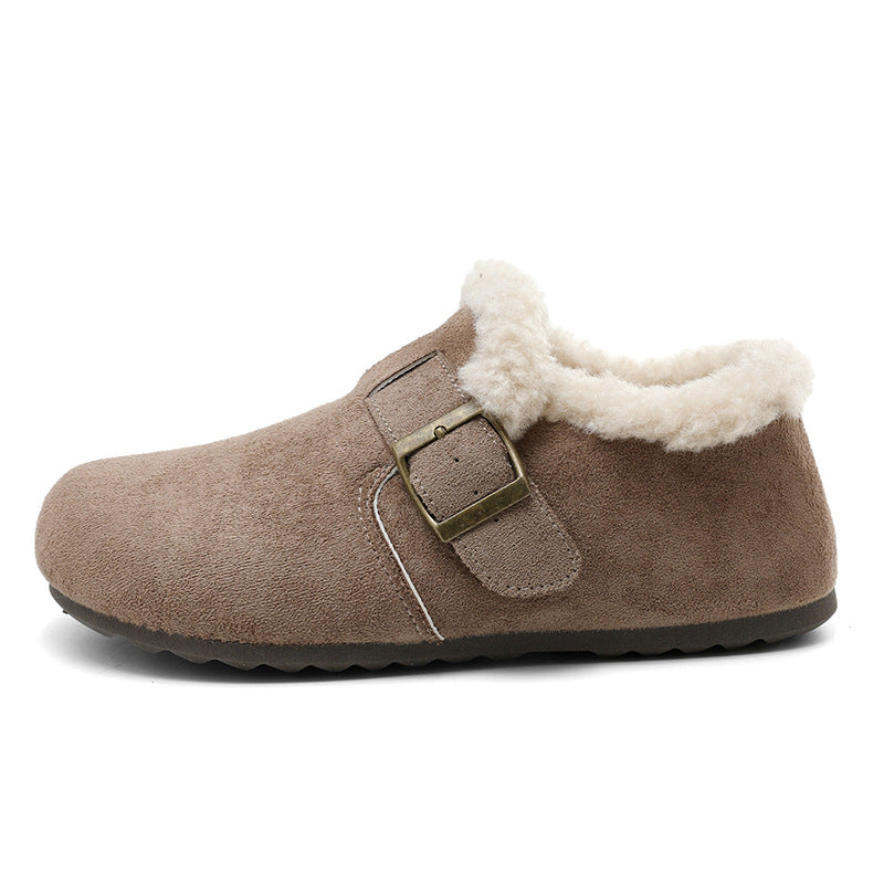 Damen warme Clogs mit kuscheligem Innenfutter und modischem Schnallenverschluss R&B