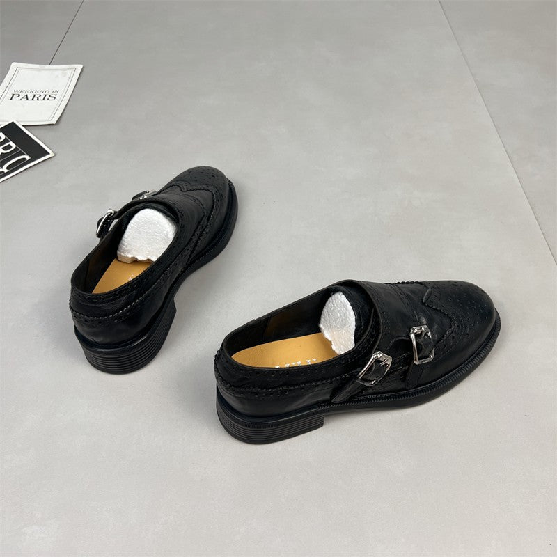 Damen elegante Mokassins mit modischer Schnallenverzierung R&B