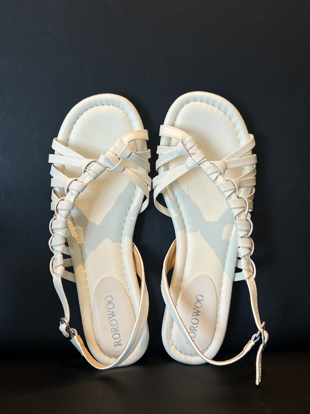 Damen stylische Riemchensandalen mit geflochtenem Obermaterial R&B