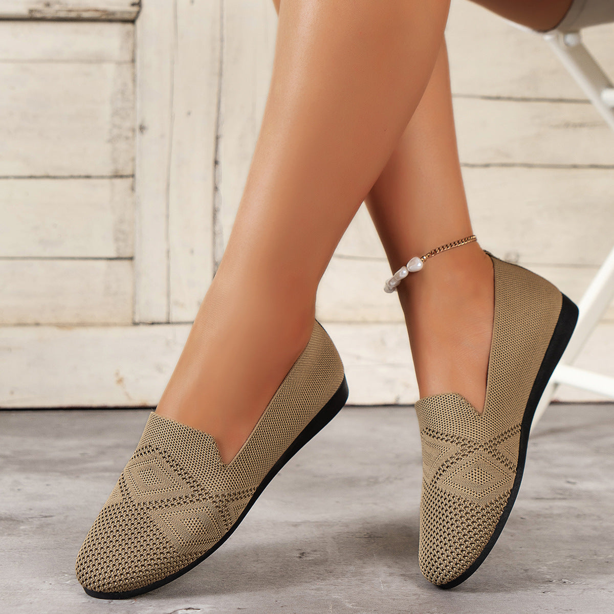 Damen Atmungsaktive Slip-On Schuhe mit elastischem Mesh-Obermaterial R&B