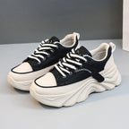 Damen modische Chunky Sneakers mit verstärktem Sohlenprofil und atmungsaktiver Obermaterialstruktur R&B