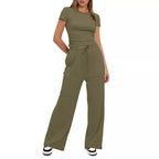 Damen Bequemes Lounge-Outfit mit elastischem Bund und weitem Schnitt R&B