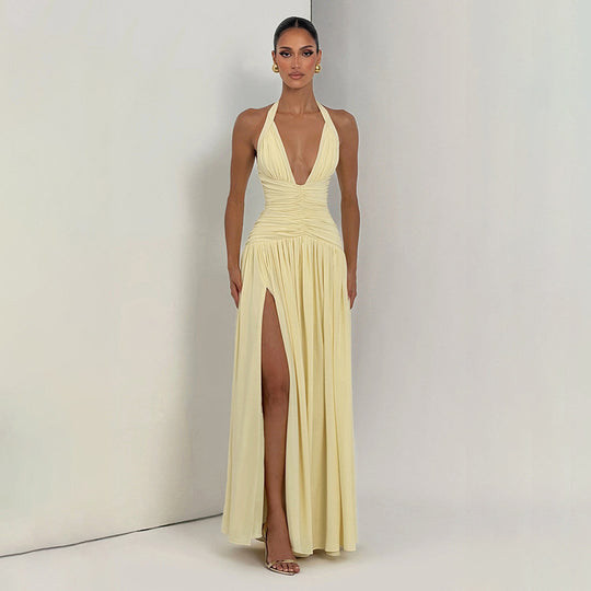 Damen Maxikleid mit raffiniertem Wickeldesign und elegantem Taillenbund R&B