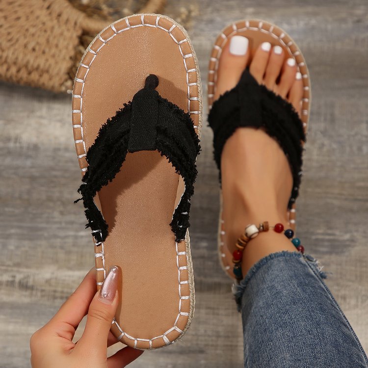Damen Zehentrenner-Sandalen mit bequemen Riemen und ergonomischem Fußbett R&B